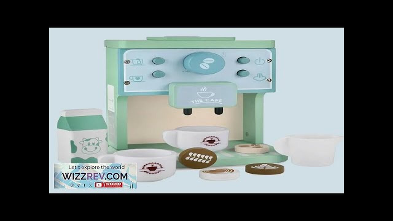 Kids Kitchen Toy Set Wooden Coffee Maker Set Simulation Cookie Maker Kit Review