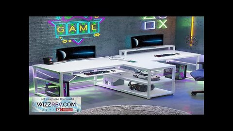 SEDETA 94.5" White Computer Desk Two Person Gaming Desk with LED Light Review