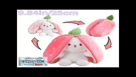 Bunny Stuffed Animal Plush Reversible Strawberry Bunny Plush Doll With Zipper Cute Review