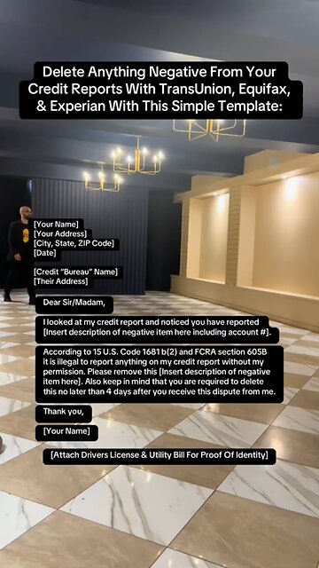 Use This Simple Template To Fix Your Credit