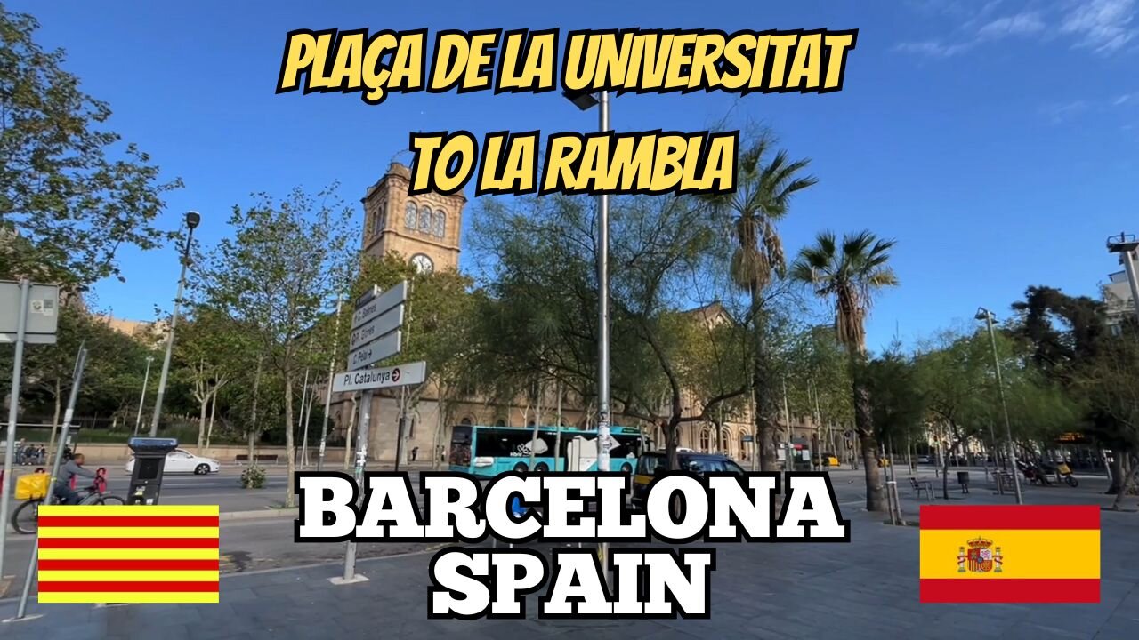 Exploring Barcelona Spain: City Walking Tour from Plaça de la Univeristat to La Rambla