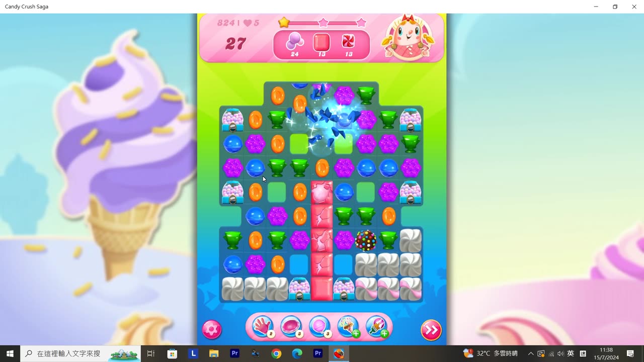 Candy Crush Saga Record (Level 824)