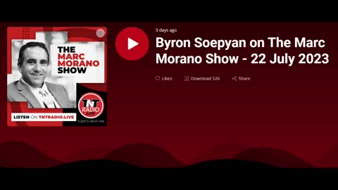 Byron Soepyan on The Marc Morano Show (7/24/23)