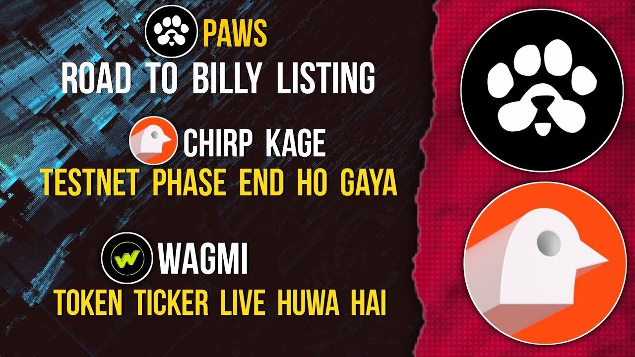 PAWS More Banning | CHIRP Testnet Phase End | WAGMI Token Ticker Live #paws #chirp #wagmi