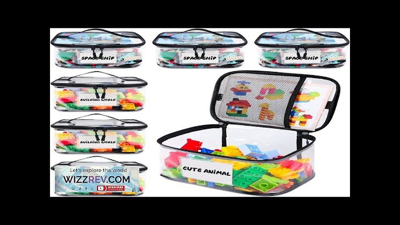 6 Pack Clear Toy Storage Bag with Name Tag& Manual Pocket Waterproof Review