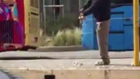 African migrant catching a live pigeon and plucking it for dinner