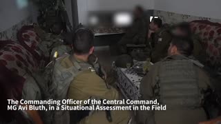 Footage of the commanders of the Central Command during a situational