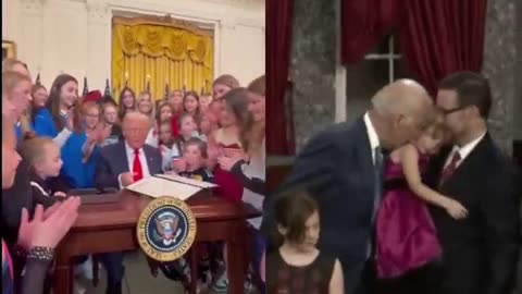 The difference between Trump and Biden around children. Respected and feared.