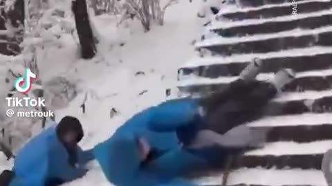 Tourist takes a tumble on 6,000ft snowy mountain