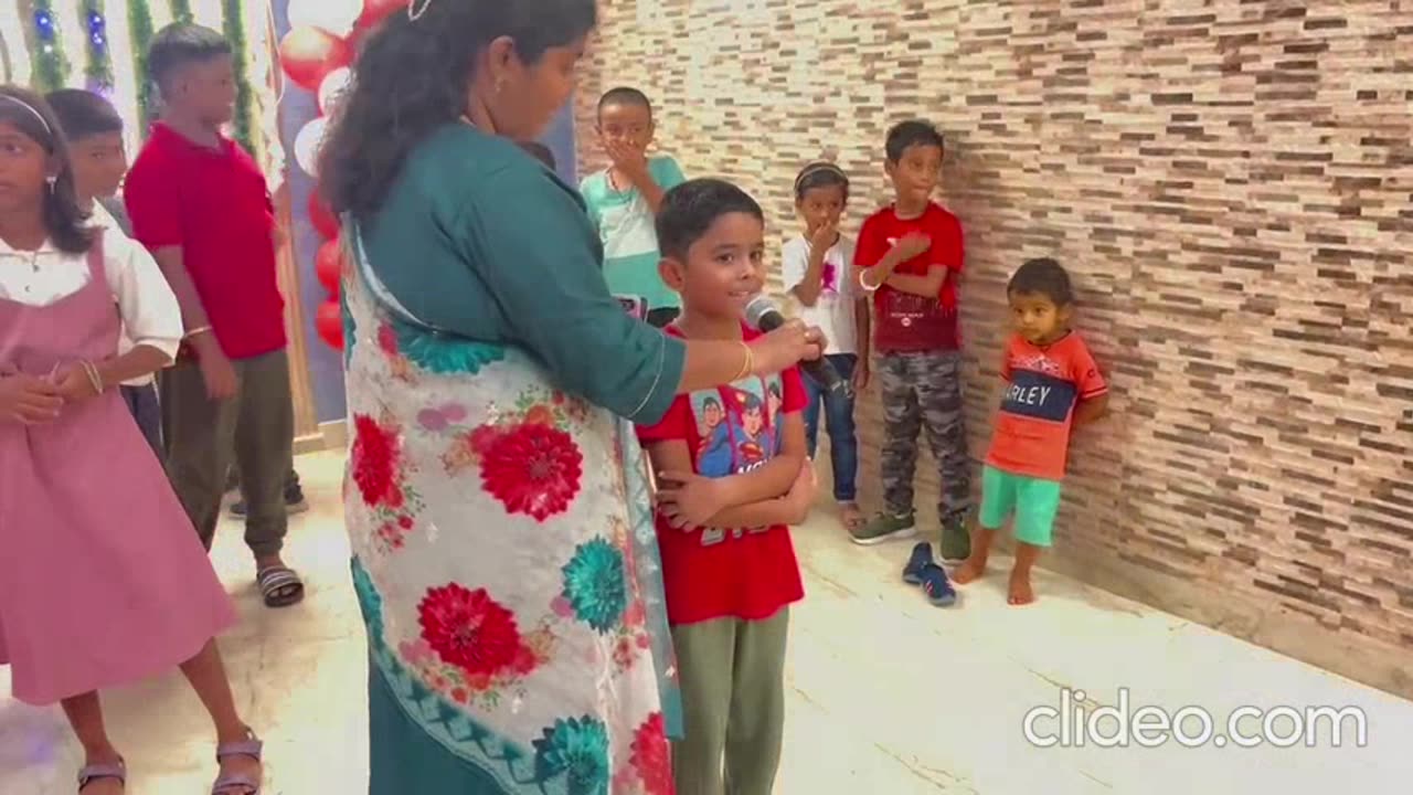 Christmas celebration by children at smart town