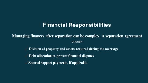 Financial & Parenting Responsibilities in a Separation Agreement