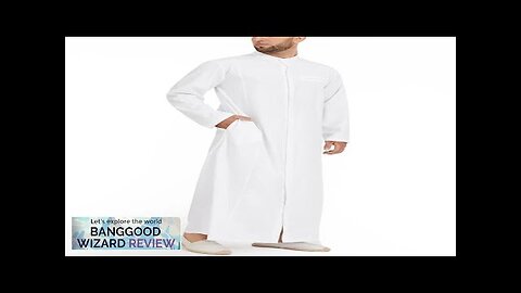 INCERUN Plus Size Men Long Shirt Stand Collar Button Long Sleeve Solid Review