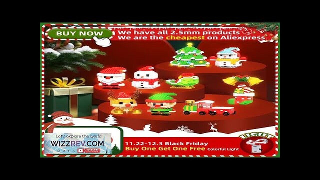 174PCS Christmas Building Block Santa Claus Snowman Christmas Tree Building Block Toy Review