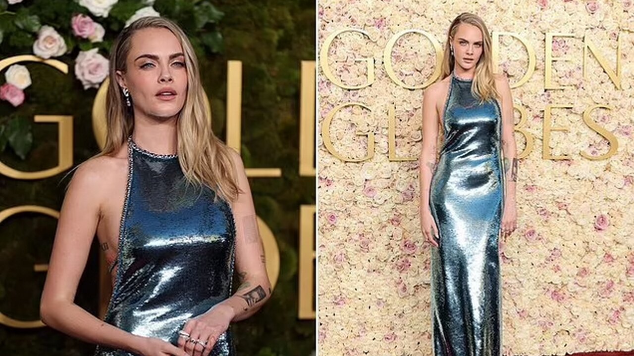 Cara Delevingne Sparkles at 2025 Golden Globes