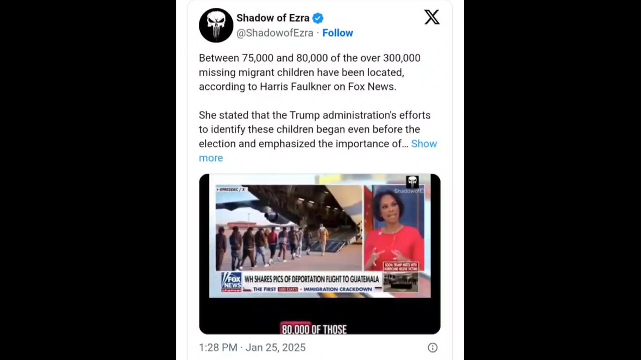 Trump locates 75,000-80,000 children out of 340,000 in only one week in office