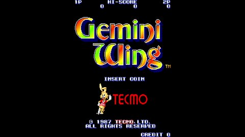 Gemini Wing Arcade Game, Tecmo 1987, Longplay