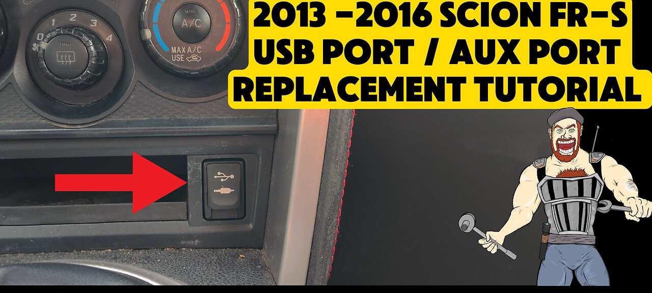 2013 - 2016 SCION FR-S FRS USB PORT AUX AUXILLARY INPUT JACK REPLACEMENT TUTORIAL 2014 2015 2016