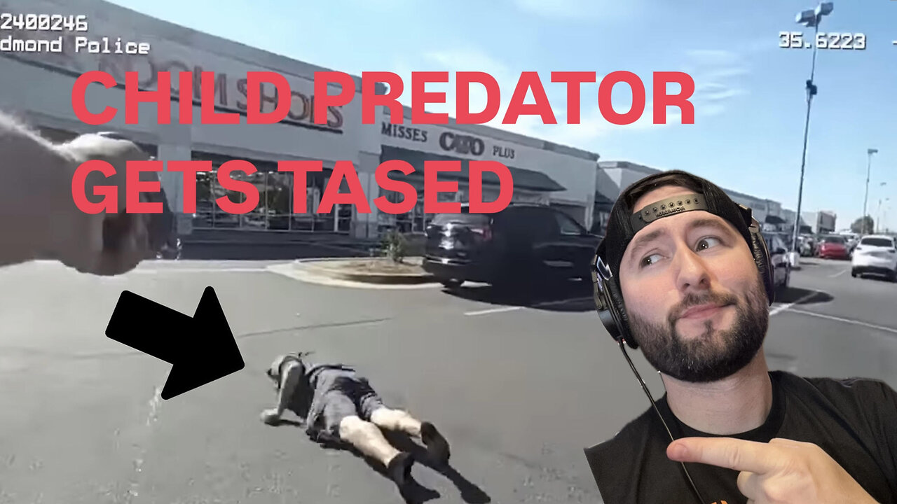 Child predator gets tased and eats pavement!