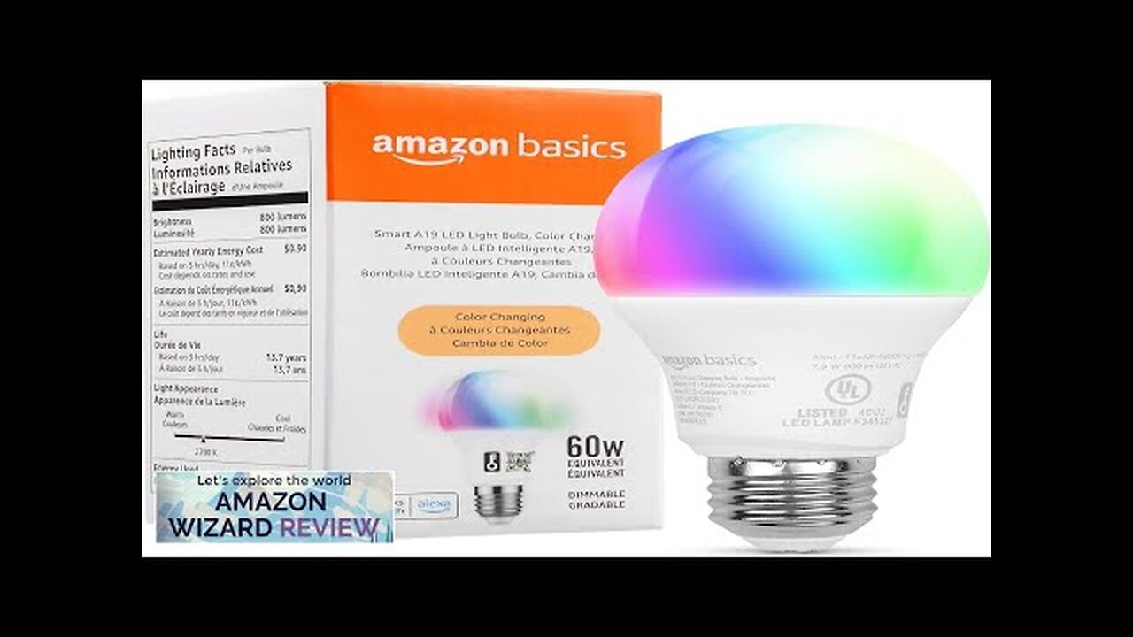 Amazon Basics Smart A19 LED Light Bulb 2.4 GHz Wi-Fi 7.5W (Equivalent Review