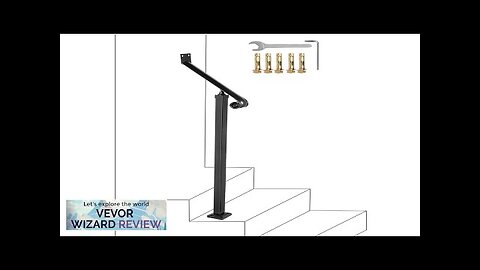 VEVOR Handrails for Outdoor Steps 1-2 Step Railings Wrought Iron Handrail Stair Review