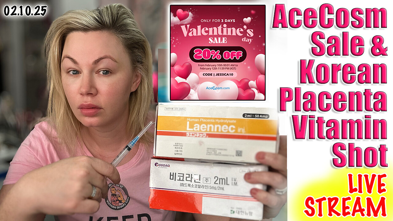 Live AceCosm Sale & Korean Placenta Shot, Code Jessica10 Saves you money! Wannabe Beauty Guru