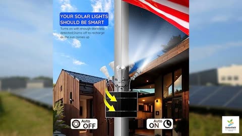 RAYSLIT Flag Pole Light Solar Powered - 5 in 1 Solar Flag Pole Light