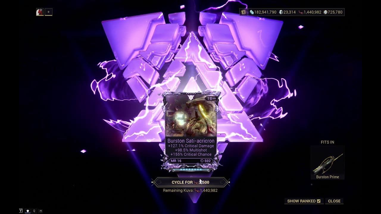 3 million Kuva spent on a Burston Riven. part 2/3. Warframe