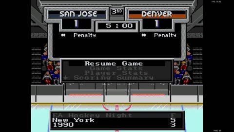 NHL '94 Franchise Mode 1991 Regular Season G57 - Len the Lengend (SJ) at niuhuskie224 (DEN)