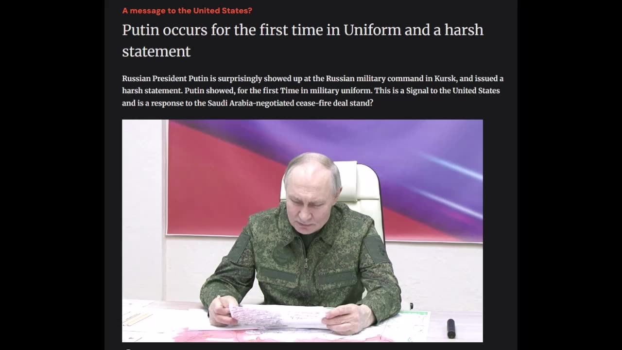 Putin appears in uniform for the first time and makes a harsh statement 😎