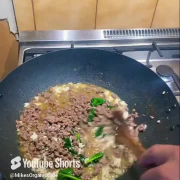 #Organic #Spinach #with #Sushi #Rice & #Mince #Meat