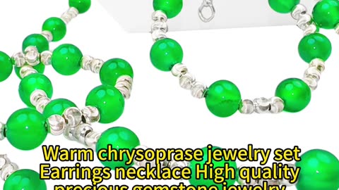 修正----GN-20241227-03 Warm chrysoprase jewelry set Earrings necklace High quality precious gemstone