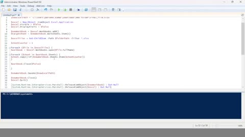 Consolidate Multiple Excel Sheets into a Single Workbook Using PowerShell