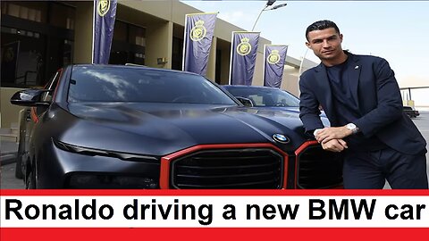 Cristiano Ronaldo driving his new car a gift from BMW a new XM crossover for 19 million rubles