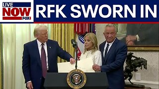 WATCH| "RFK Jr w/ wife Cheryl Hines & President Trump in Oval Office swearing in"