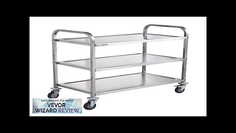 VEVOR Kitchen Utility Cart 3 Tiers Wire Rolling Cart w/ 450LBS Capacity Review