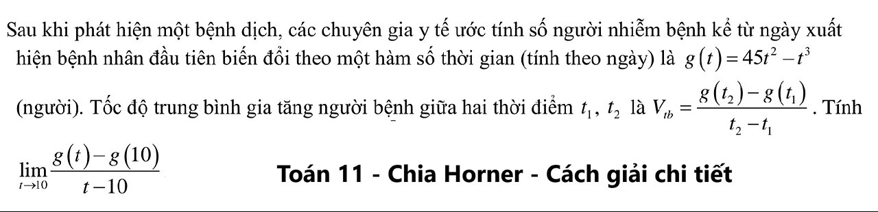 Toán 11: Sau khi phát hiện một bệnh dịch, các chuyên gia y tế ước tính số người nhiễm bệnh kể từ