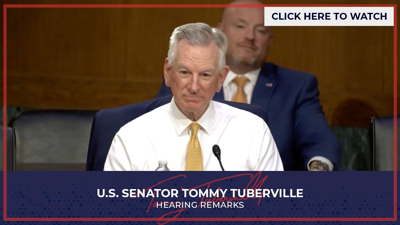 Senator Tuberville Speaks at Senate Armed Services Hearing on Strategic Command and Space Command