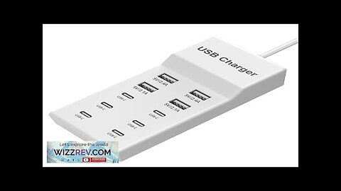 50W 10-Port USB Charger 4USB-A+6USB-C Fast Charging Desktop Charging Station EU Plug Review