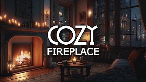 Cozy Fireplace Ambience with Rain Sounds – Relax & Unwind