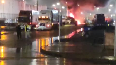 Semi arson, harbor island Seattle