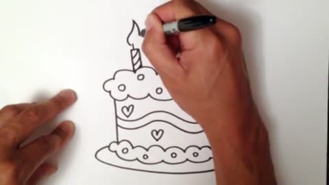 How to Draw a Birthday Cake Step by Step Video