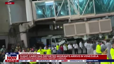 Border crisis: Flight carrying deported migrants arrive in Venezuela | LiveNOW from FOX