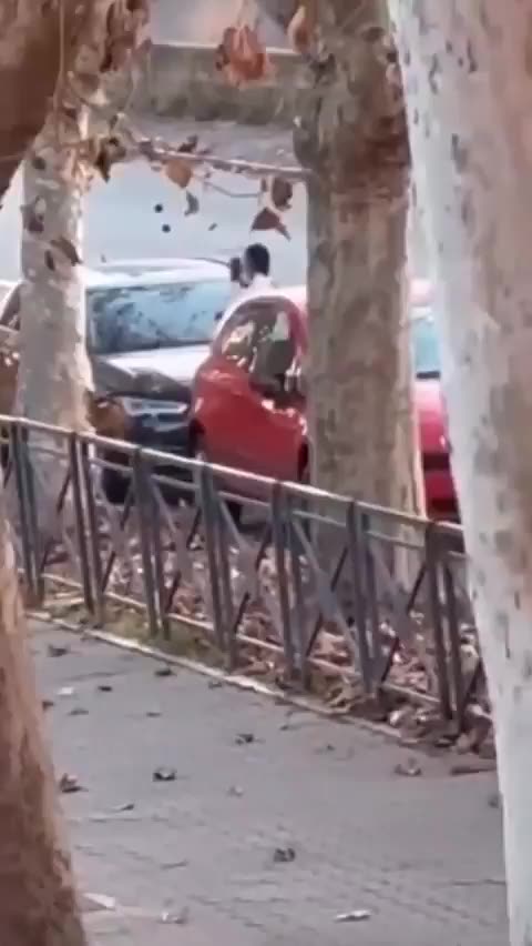 A migrant showing off his drumming skills in Italy!