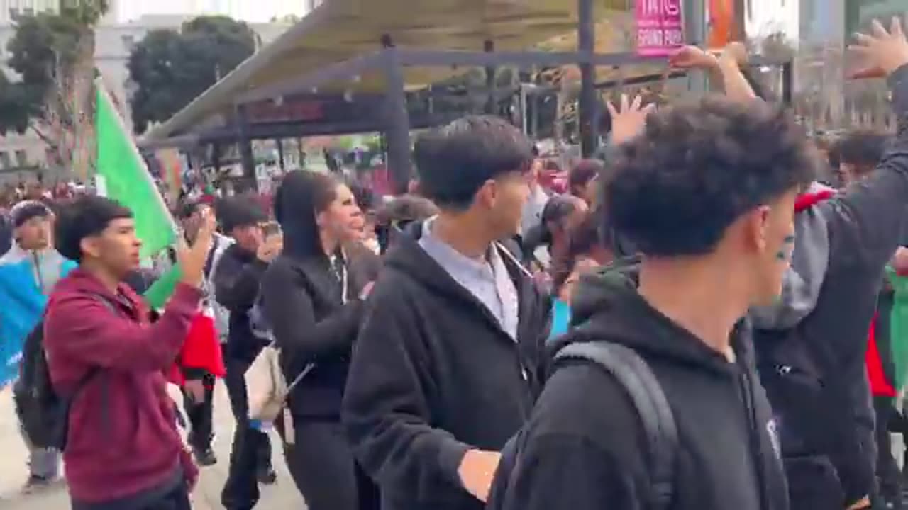 A large fight broke out at the Los Angeles Anti-ICE protest resulting in at least