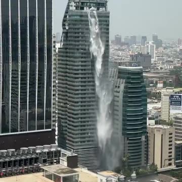 Meanwhile in Myanmar, earthquake causes water to slosh out of rooftop pool.