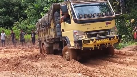 Finally this truck was able to pass the steep road