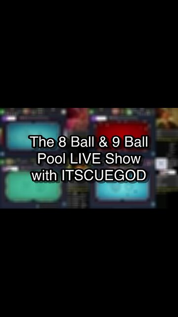 The 8 Ball & 9 Ball Pool LIVE Show with ITSCUEGOD