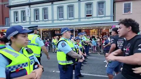 New Zealand indigenous people protest gay pride parade by performing traditional haka dance