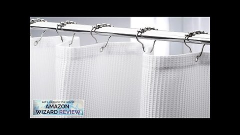 AmazerBath White Shower Curtain Fabric Waffle Shower Curtains for Bathroom Cloth Shower Review