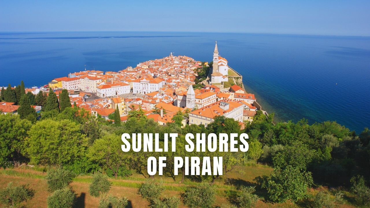 Sunlit Shores of Piran #PiranSlovenia #travelmusic #coastaltown